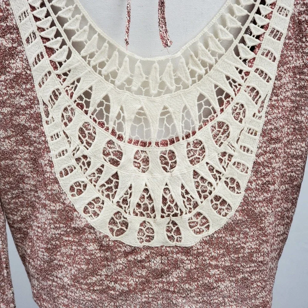 NWT Ya Los Angeles Open Back Crochet Shirt